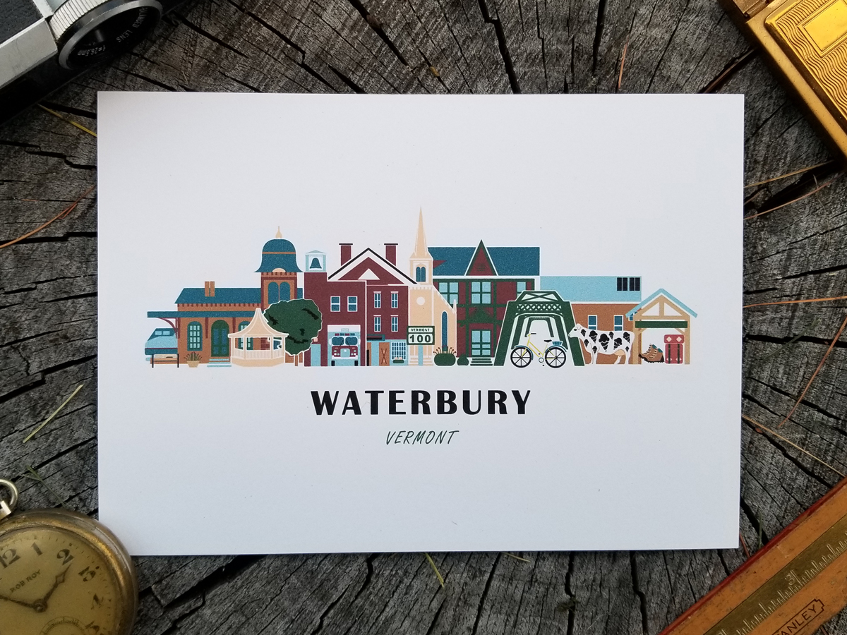 Waterbury Vermont Cityscape | Art Print